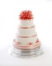 Round Calla Lily Wedding Cake